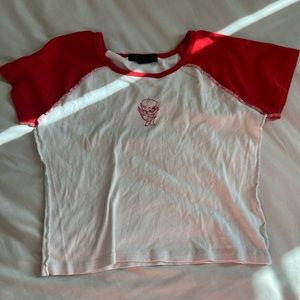 White and red crop top